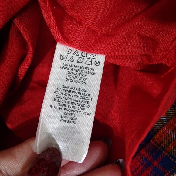 Tahari 2 Piece Red Plaid Flannel Dress with Blue Leggings Set Girls Size 4T NEW - Picture 8 of 8